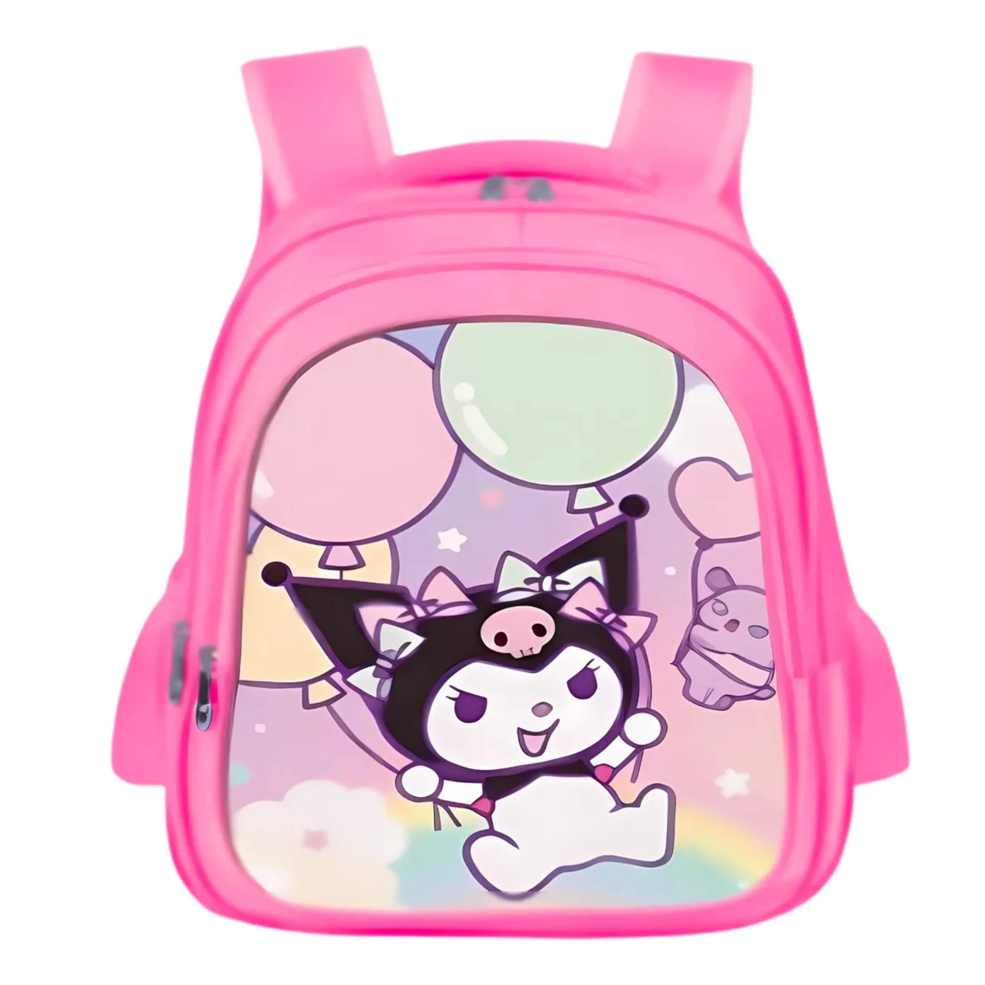 Mochila Lenticular 3D Kuromi Rosa Escolar, Juvenil, Estudiante Mochila con tirantes Casual Diseño Kuromi
