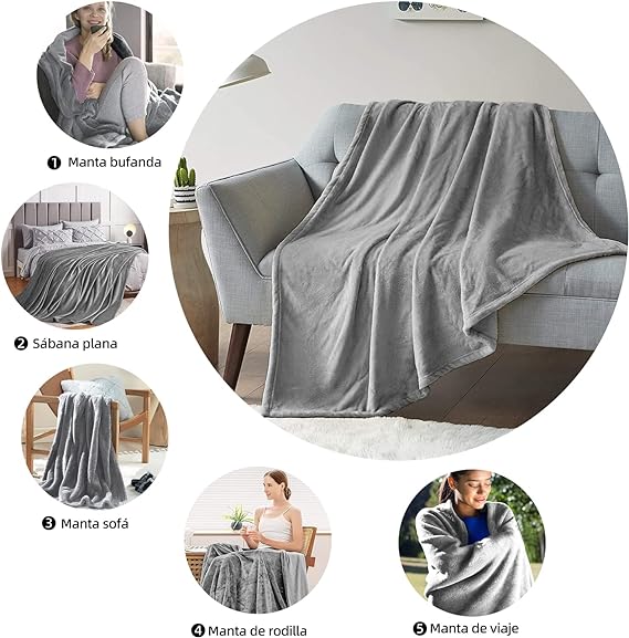 A Cobija Calientitas,Frazada Matrimonial,Cobija de Franela Reversible de Alta Suave Cálida y Cómoda,Cobertor Individual Ligera de Microfibra Antiestática,Manta para Cama Sofá,Cobija Queen Size 230×230CM