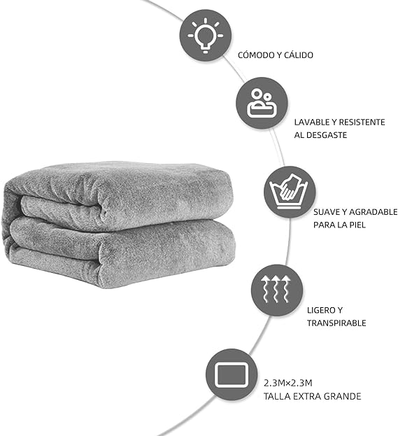 A Cobija Calientitas,Frazada Matrimonial,Cobija de Franela Reversible de Alta Suave Cálida y Cómoda,Cobertor Individual Ligera de Microfibra Antiestática,Manta para Cama Sofá,Cobija Queen Size 230×230CM