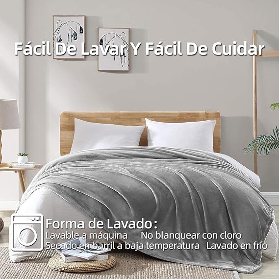 A Cobija Calientitas,Frazada Matrimonial,Cobija de Franela Reversible de Alta Suave Cálida y Cómoda,Cobertor Individual Ligera de Microfibra Antiestática,Manta para Cama Sofá,Cobija Queen Size 230×230CM