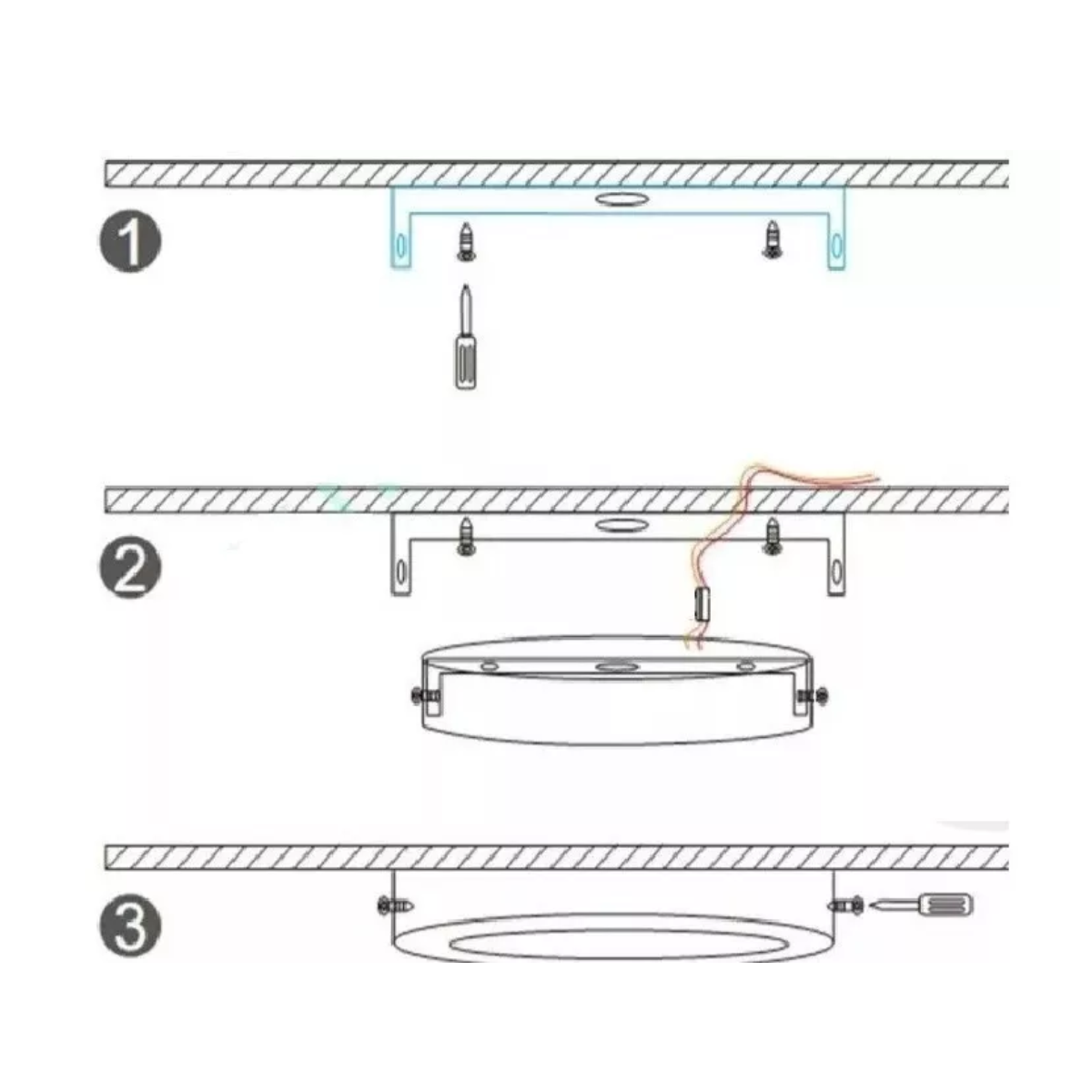 Lampara Panel Led Plafon Sobreponer 30 Cm Redonda 24w Frio