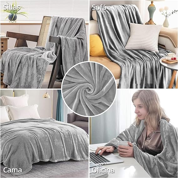 A Cobija Calientitas,Frazada Matrimonial,Cobija de Franela Reversible de Alta Suave Cálida y Cómoda,Cobertor Individual Ligera de Microfibra Antiestática,Manta para Cama Sofá,Cobija Queen Size 230×230CM