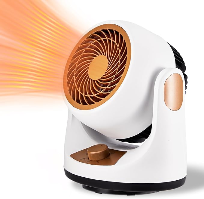 Calefactor eléctrico, calefactores de bajo consumo de 1500 W para uso en interiores, ventilador calefactor portátil de dos velocidades para oficina con protección contra sobrecalentamiento pequeño.