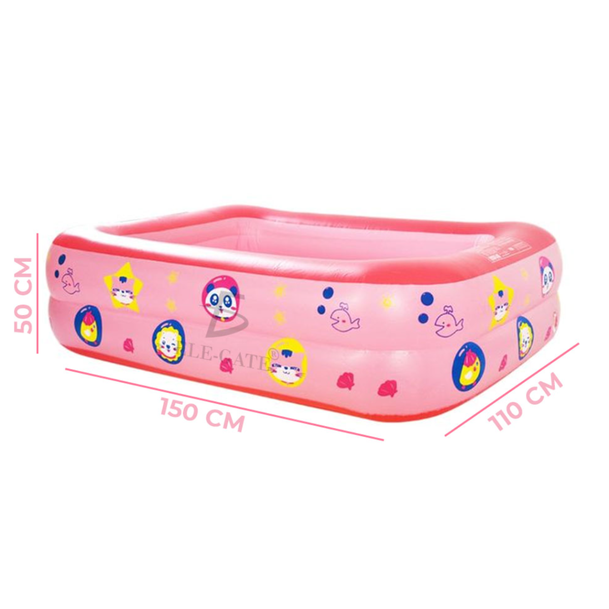 Piscina inflable ideal para exterior e interior 150*110*50 Color Rosa.