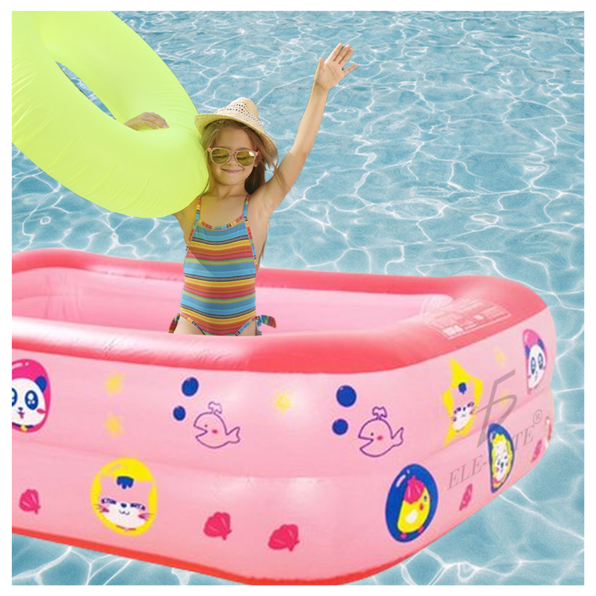 Piscina inflable ideal para exterior e interior 150*110*50 Color Rosa.