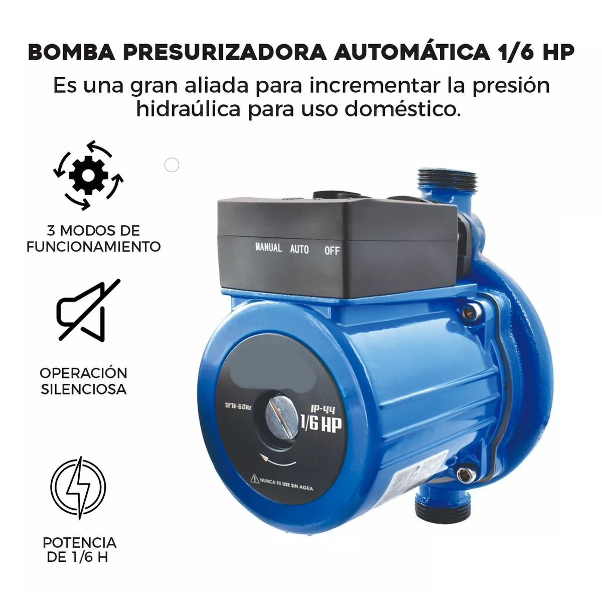 Bomba Presurizadora Automática 1/6 Hp 140 W Adir 1503