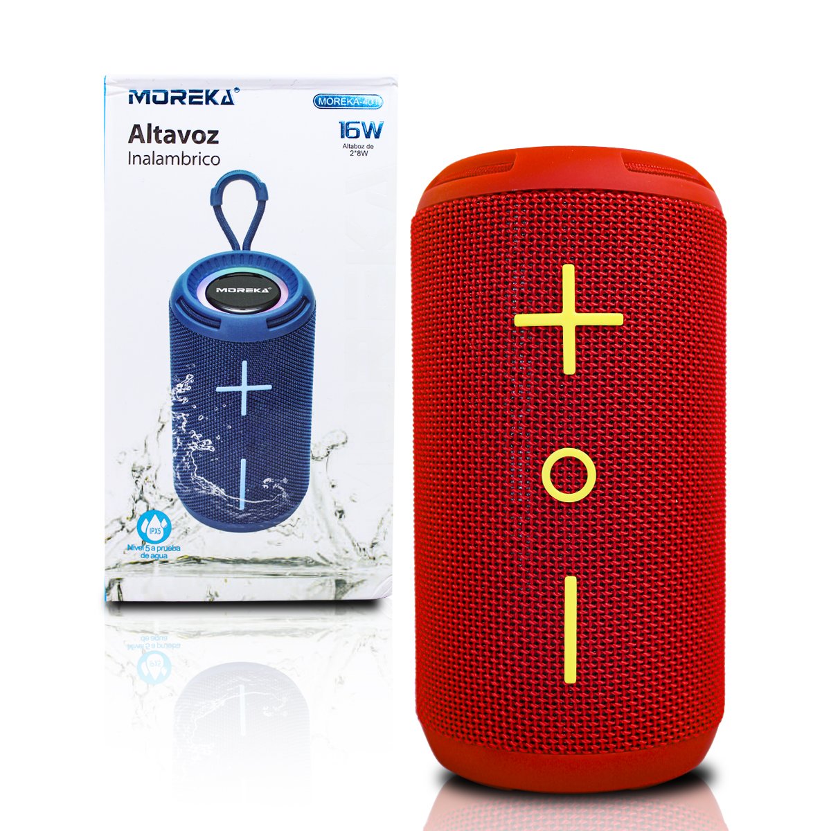 Bocina Moreka 401 16W, Bluetooth, TF Card, Radio FM, USB Contra Agua IPX5
