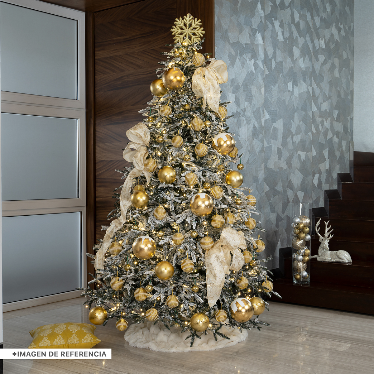 Árbol de Navidad Nevado Pino Navideño 1.8m 800 Ramas - Verde para ESQUIMAL.