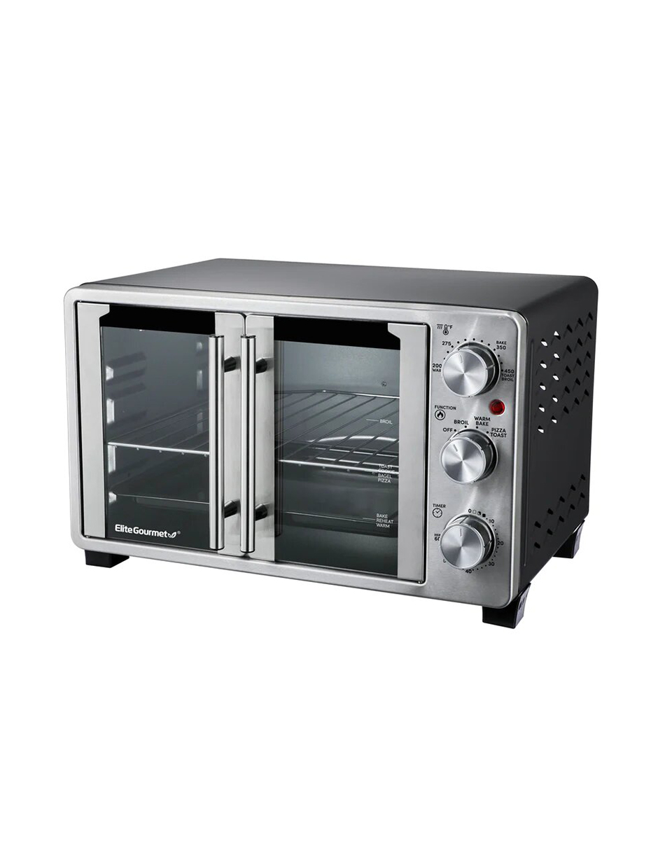 Horno tostador de encimera de doble puerta francesa Elite Gourmet.