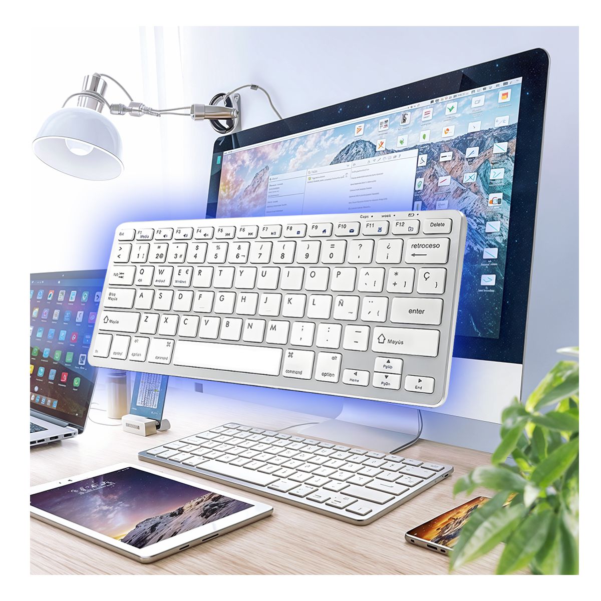 Mini Teclado Inalambrico Bluetooth Compatible Con PC Celular Tablet Incluye Tecla Ñ.