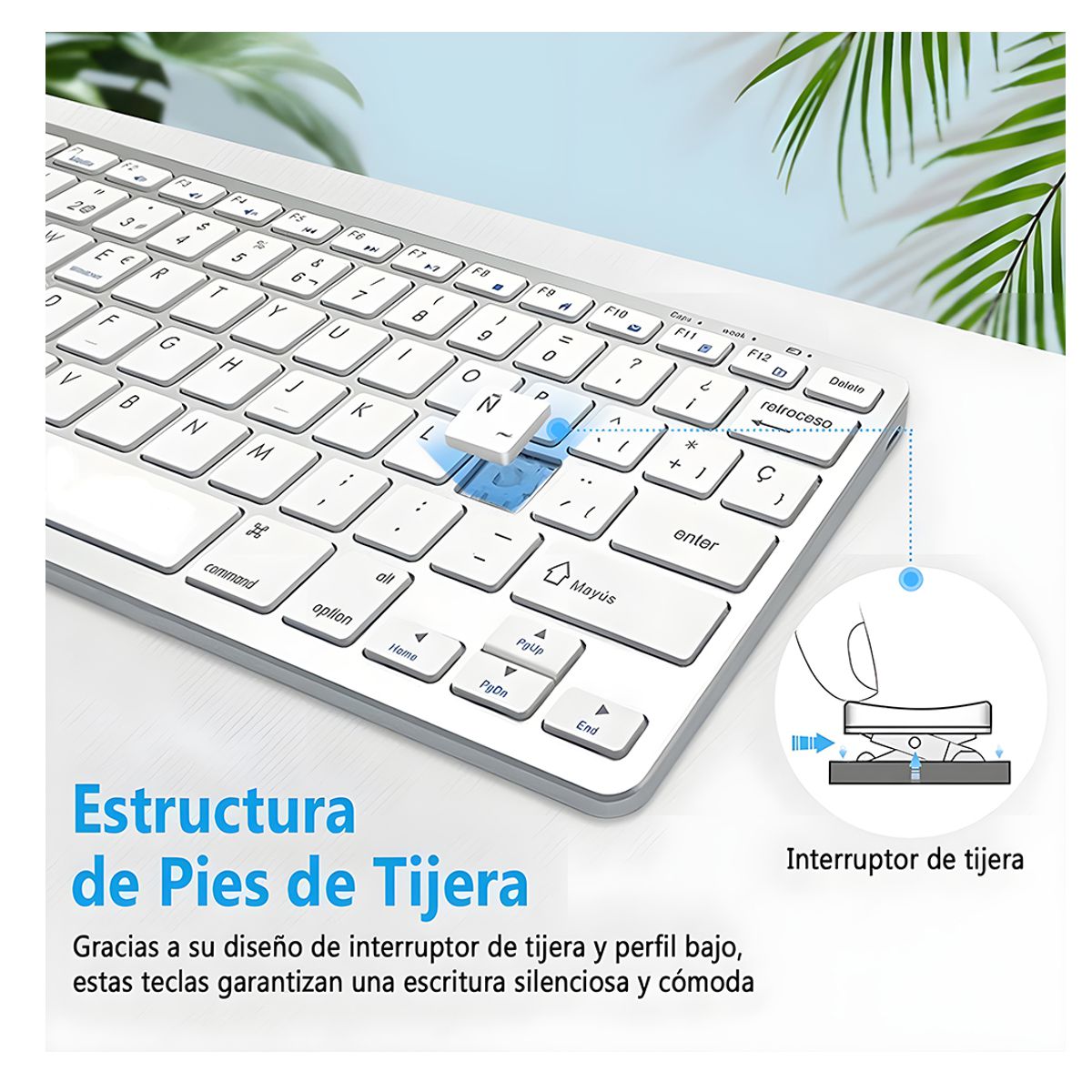 Mini Teclado Inalambrico Bluetooth Compatible Con PC Celular Tablet Incluye Tecla Ñ.