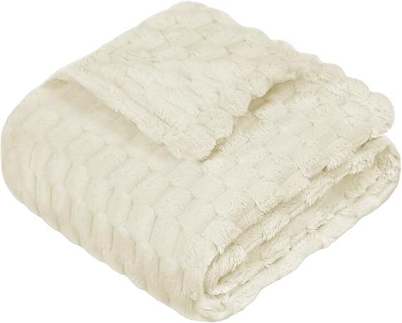 A 0000000001010 1 Cobija para Bebé de Franela, Frazada Cómoda, Calientita, Cálida, Manta de 100% Poliéster Ultrasuave, Tamaño 117 x 83 cm, Calidad Premium (Hueso/Hexágono Grande, 117x83 cm).