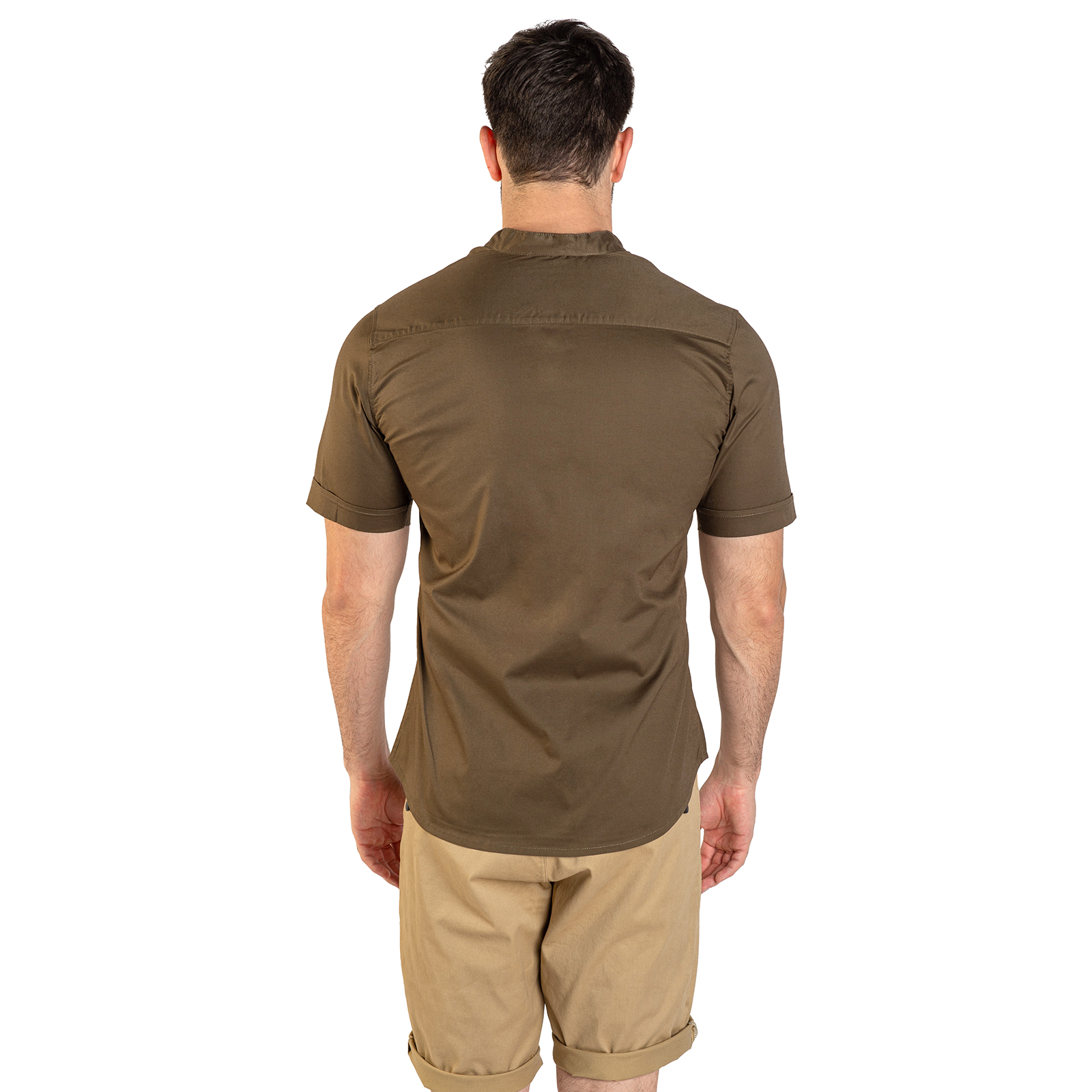 Camisa manga corta verde militar sales