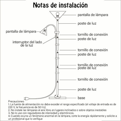 Lámpara De Pie Ajustable Con Luz De Lectura Moderna gris