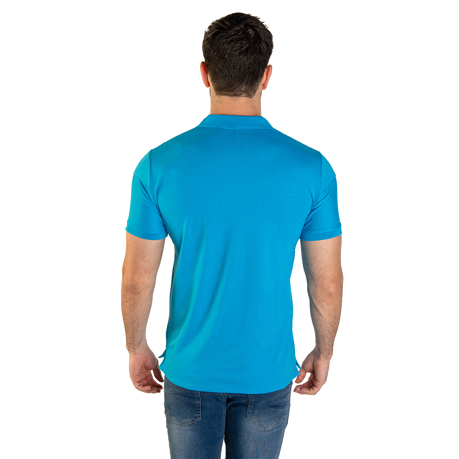 Playera básica tipo Polo Para hombre color azul.