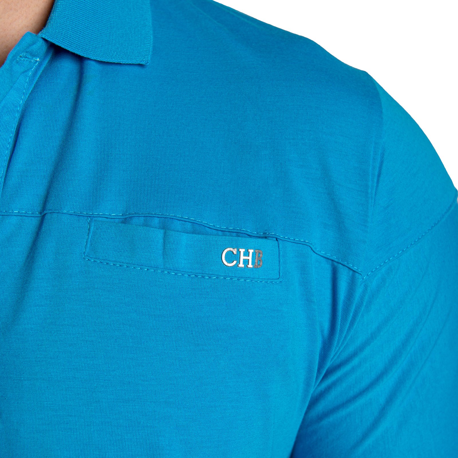 Playera básica tipo Polo Para hombre color azul.