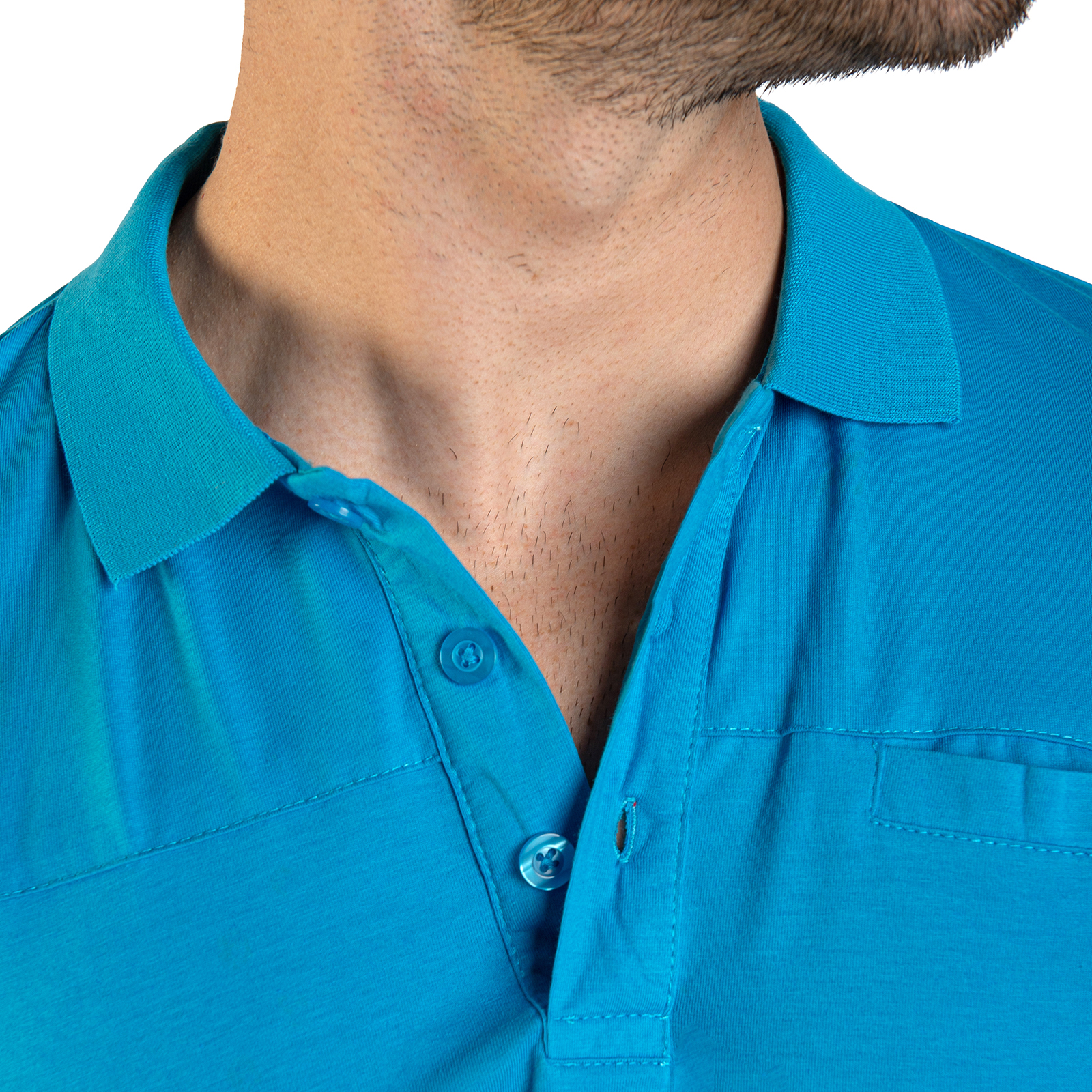 Playera básica tipo Polo Para hombre color azul.