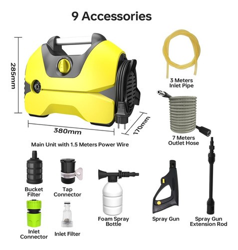 Hidrolavadora Electrica Con Manguera, Carche Hidrolavadora