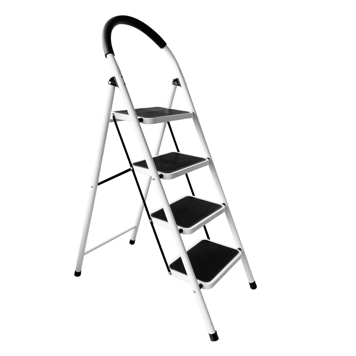 Escalera De Acero Tubular Tipo Tijera Plegable 4 Escalones.