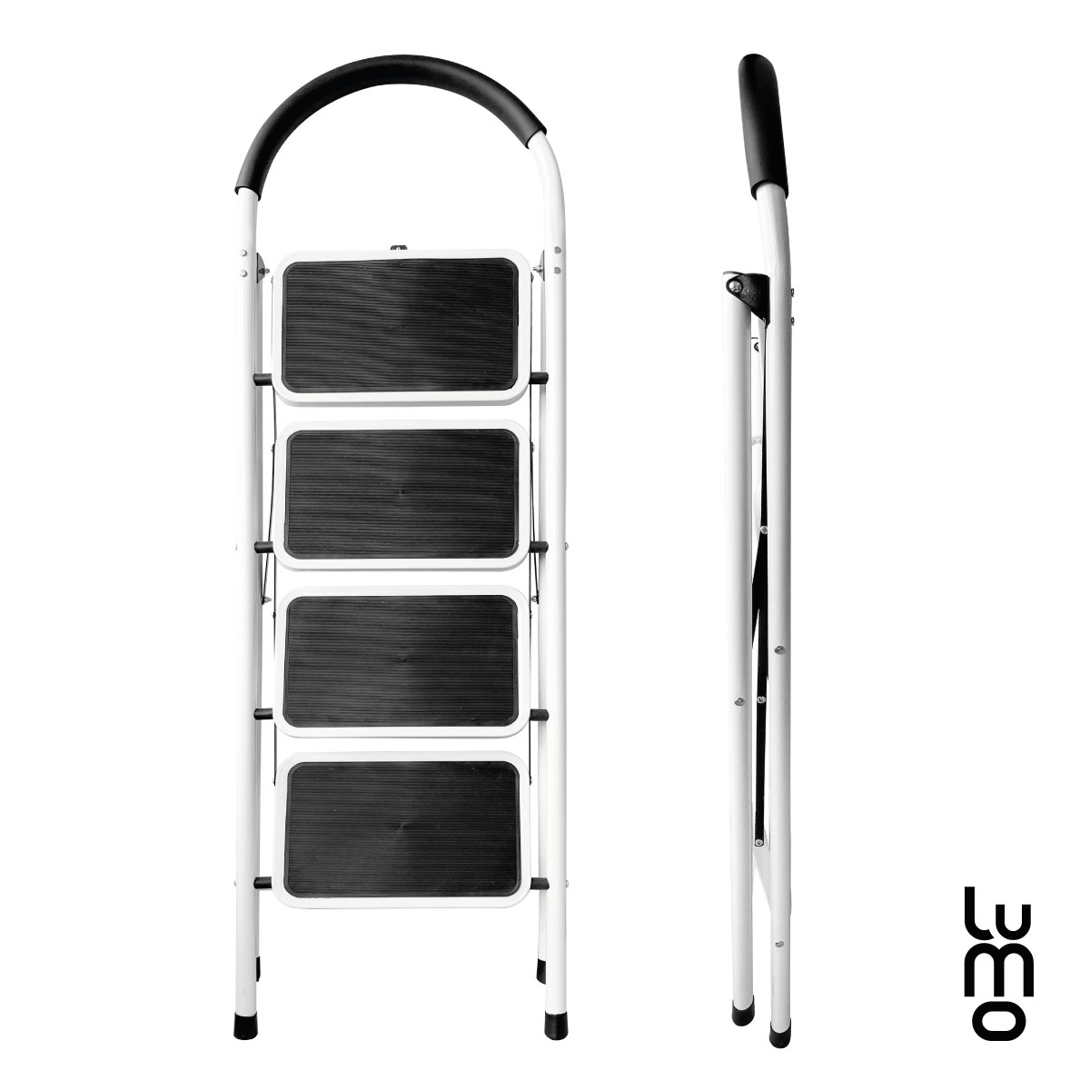 Escalera De Acero Tubular Tipo Tijera Plegable 4 Escalones.
