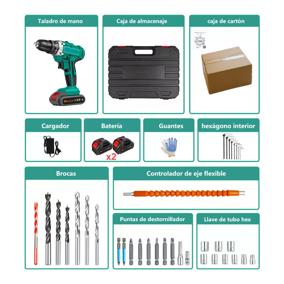Rotomartillo electroneumático Adeske T66 inalámbrico verde oscuro con 156W de potencia 100V/240V