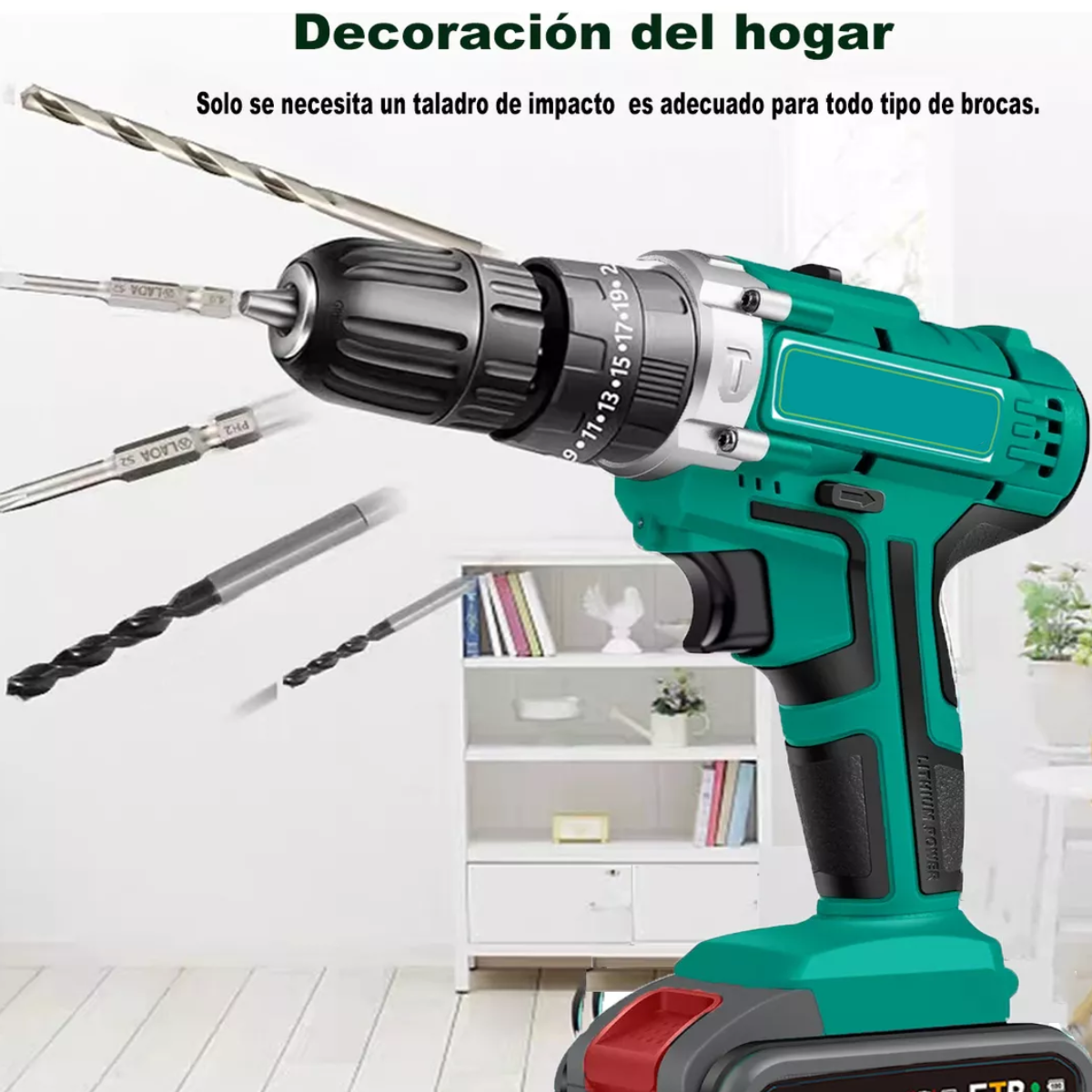 Rotomartillo electroneumático Adeske T66 inalámbrico verde oscuro con 156W de potencia 100V/240V