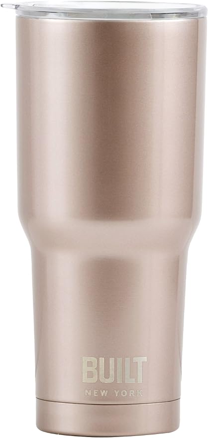 A Built NY - Vaso doble pared de acero inoxidable de aspiradora aislado , Oro Rosa.