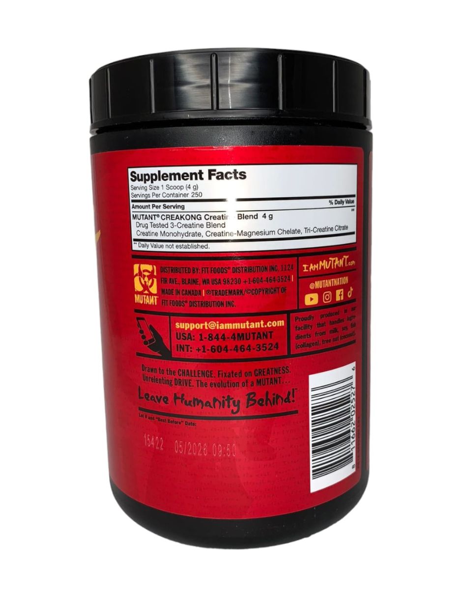 Creatina Creakong Mutant 1kg 250 serv