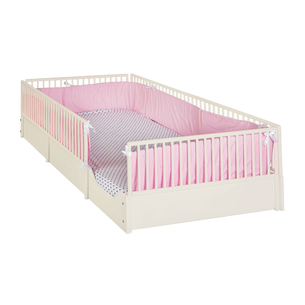 Cama cuna para bebe de madera en 7 colores mate y barandales removibles.