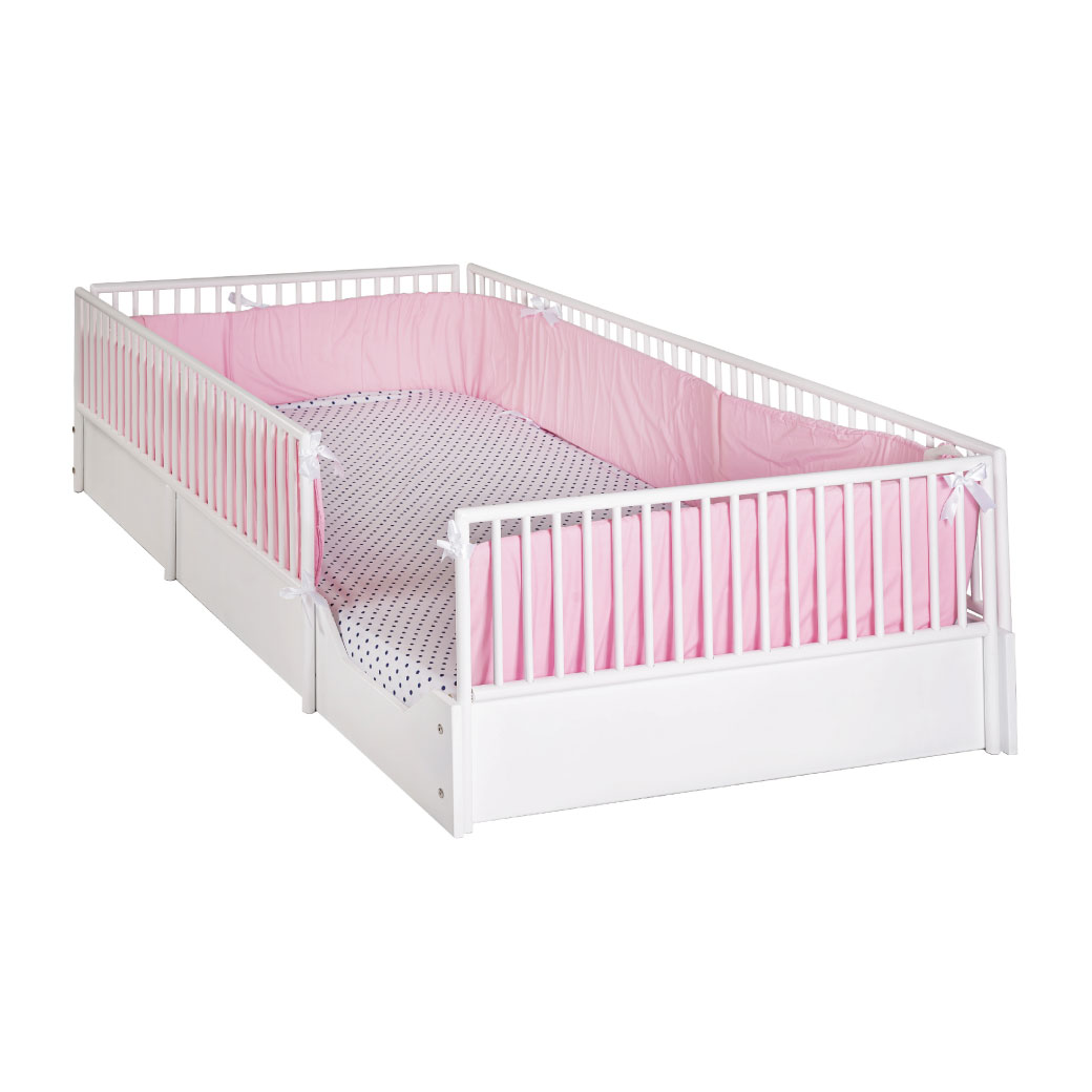 Cama cuna para bebe de madera en 7 colores mate y barandales removibles.