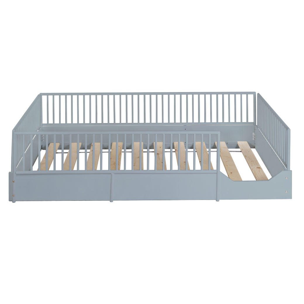 Cama cuna para bebe de madera en 7 colores mate y barandales removibles.