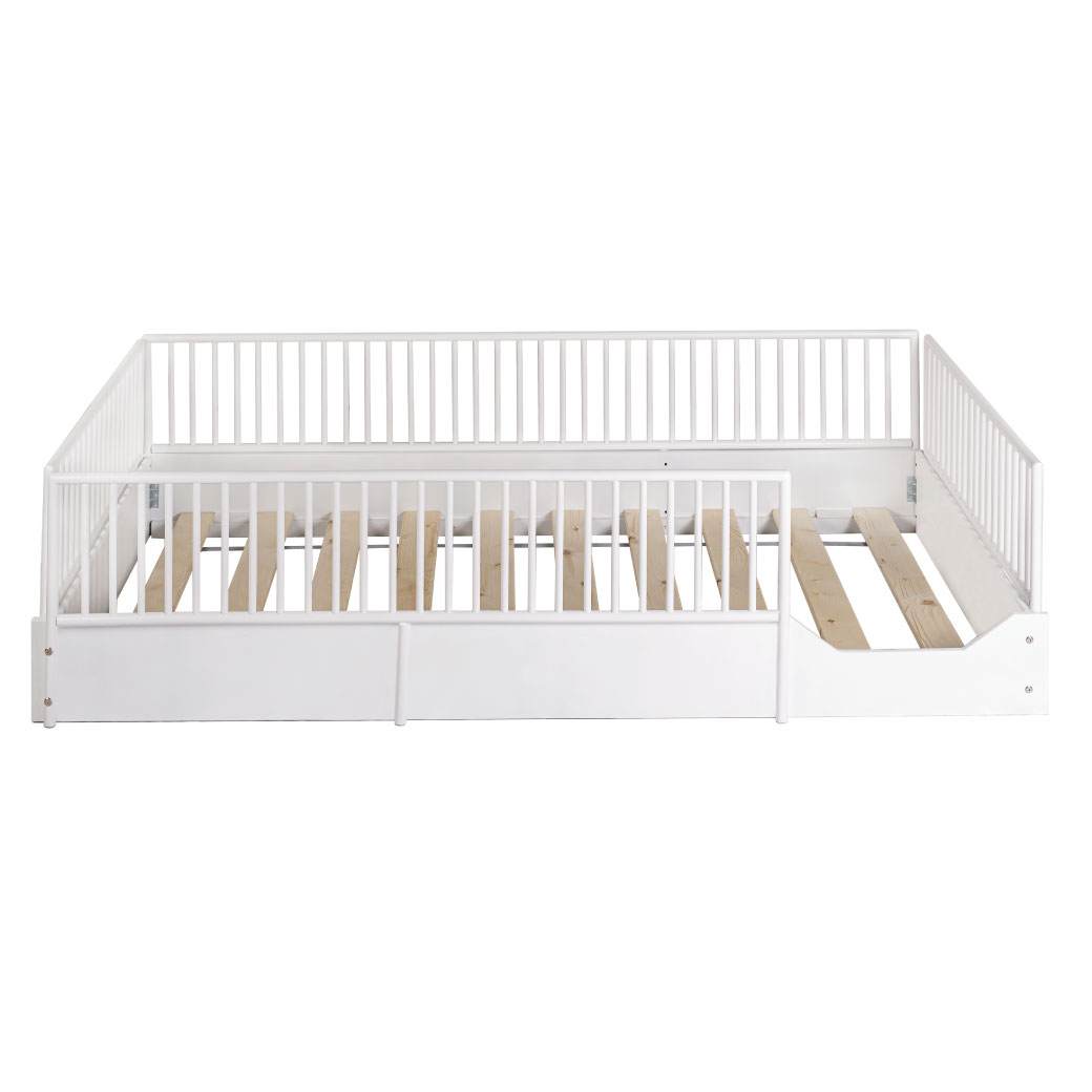 Cama cuna para bebe de madera en 7 colores mate y barandales removibles.