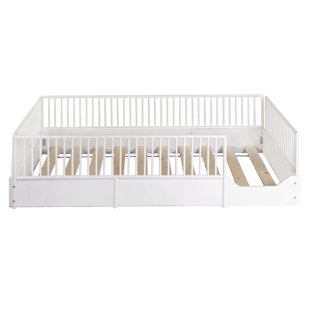Cama cuna para bebe de madera en 7 colores mate y barandales removibles.