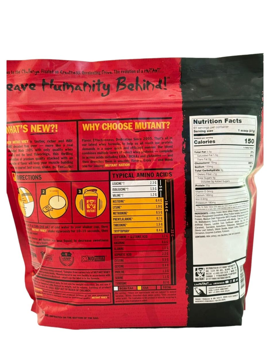 Proteina Mutant Whey 5lb 2.27kg 61 serv.