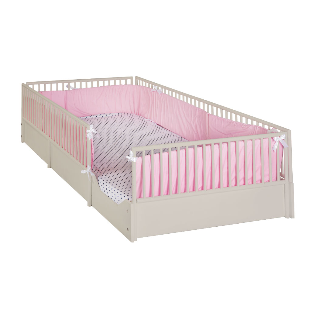 Cama cuna para bebe de madera en 7 colores mate y barandales removibles.