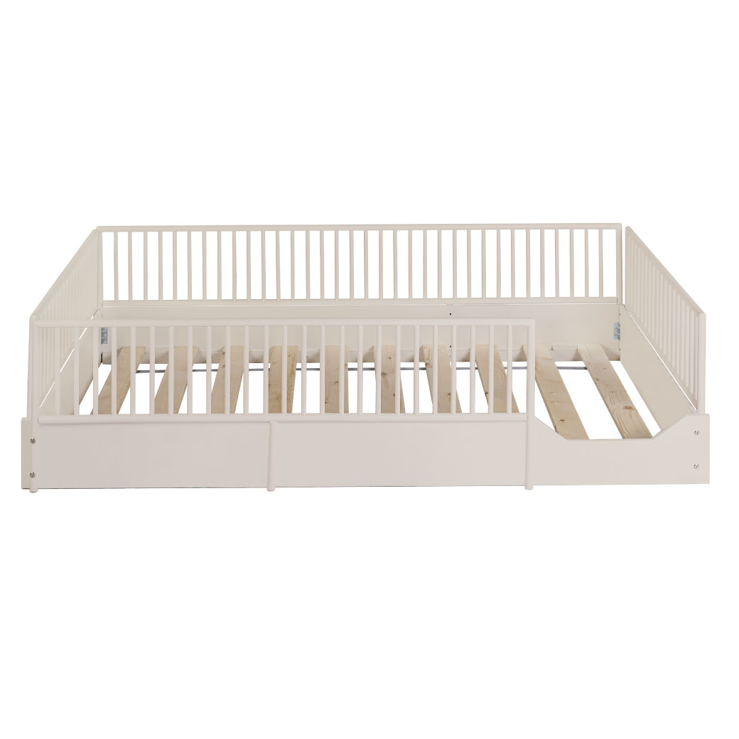 Cama cuna para bebe de madera en 7 colores mate y barandales removibles.