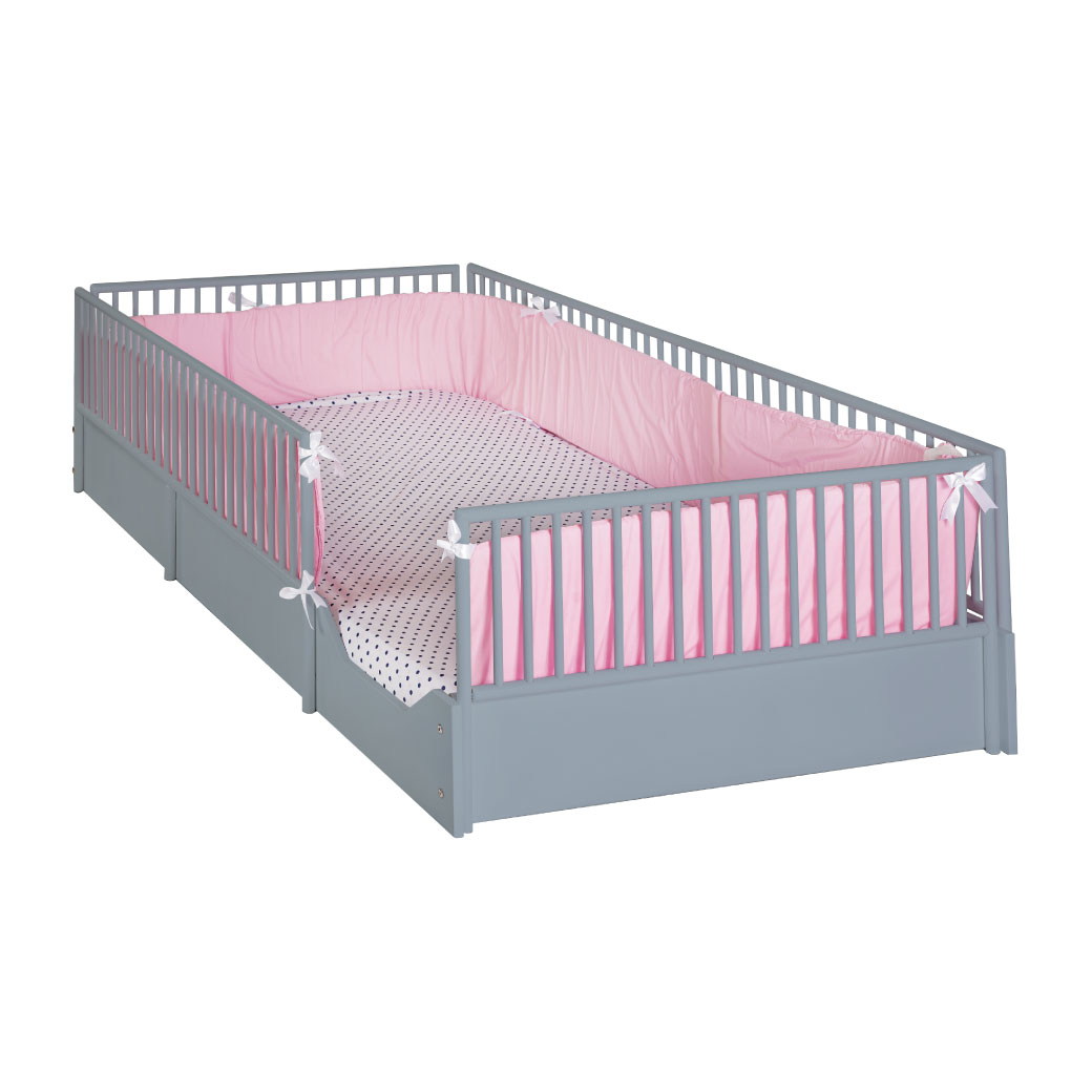 Cama cuna para bebe de madera en 7 colores mate y barandales removibles.