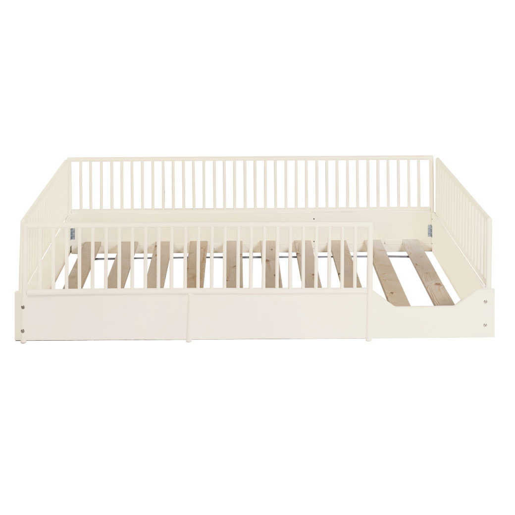 Cama cuna para bebe de madera en 7 colores mate y barandales removibles.