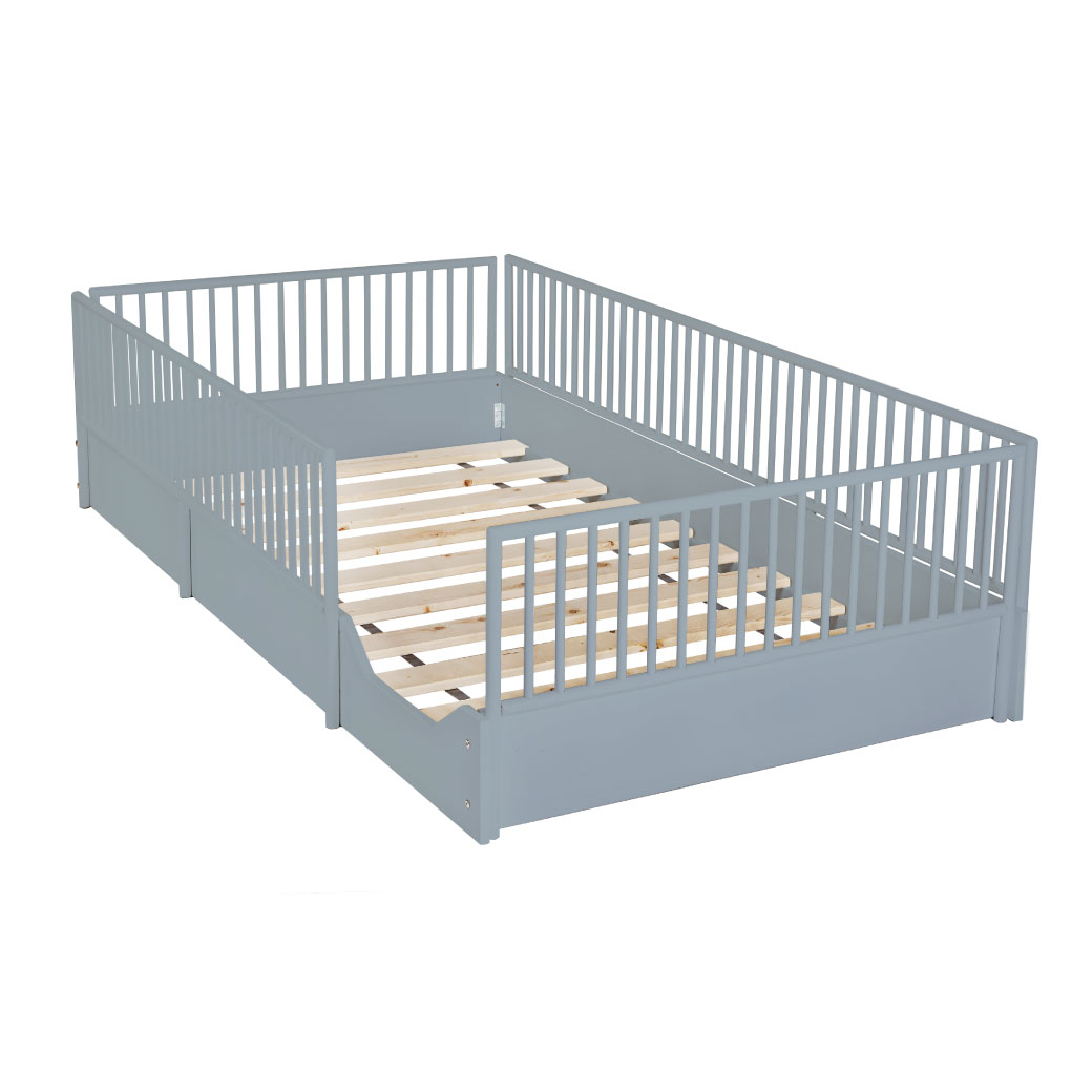 Cama cuna para bebe de madera en 7 colores mate y barandales removibles.