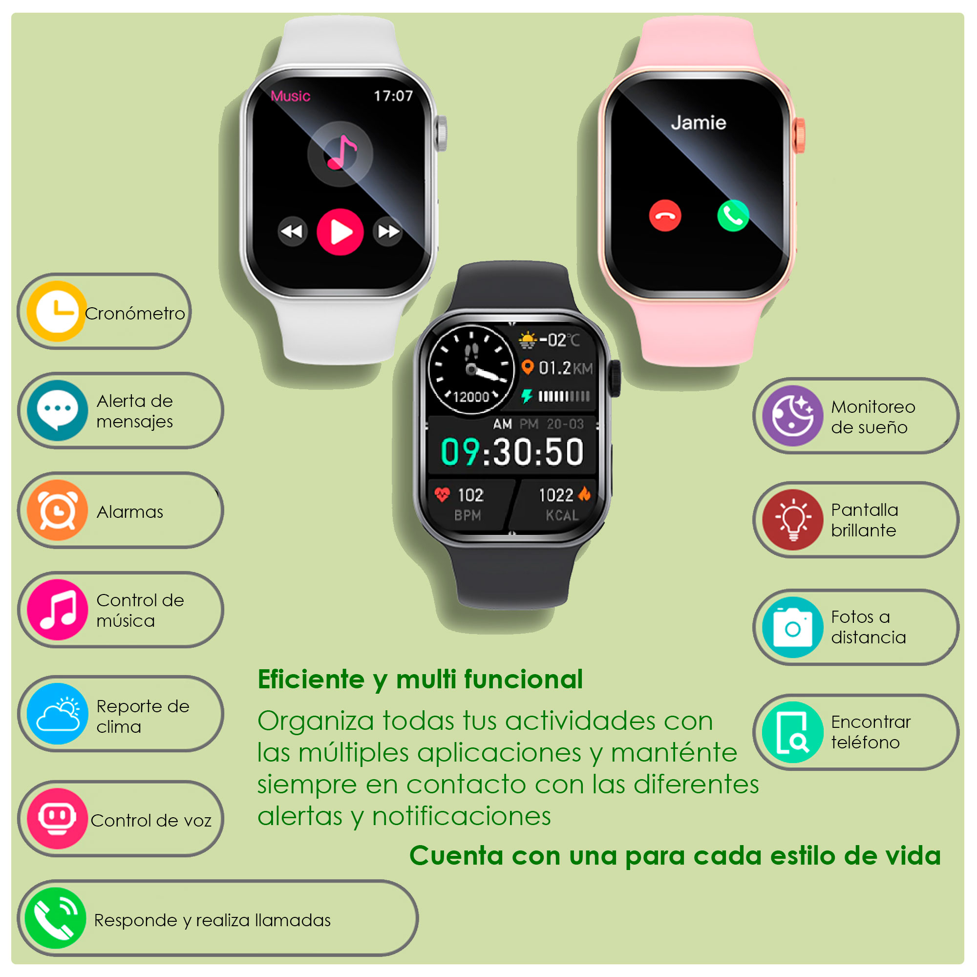 Reloj Smartwatch VAK f9 IP67 Metal Apple Health pasos Calorias Negro