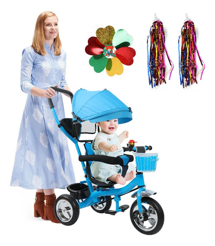 4 En 1 Carriola De Bastón Plegable Tipo Triciclo Para Bebe.
