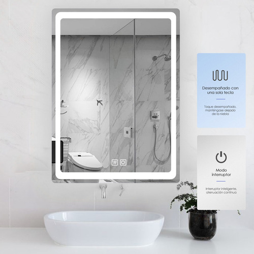 Espejo Con Luz Led Touch De Lujo Para Tocador O Baño 50x70cm.