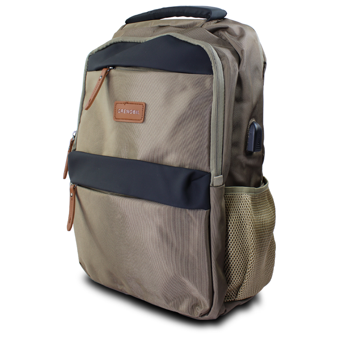 Mochila Escolar De hombre Cafe Grenobil Gn-180704.