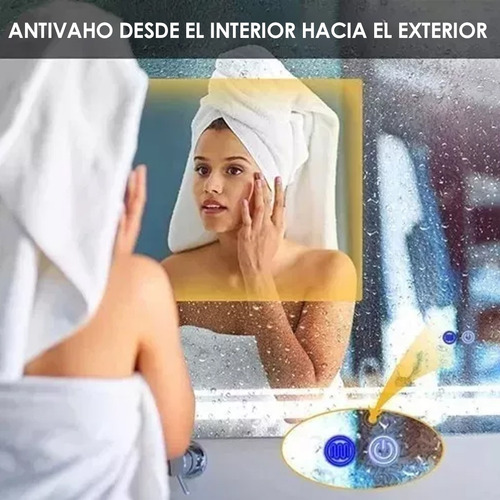 Espejo Con Luz Led Touch De Lujo Para Tocador O Baño 50x70cm.