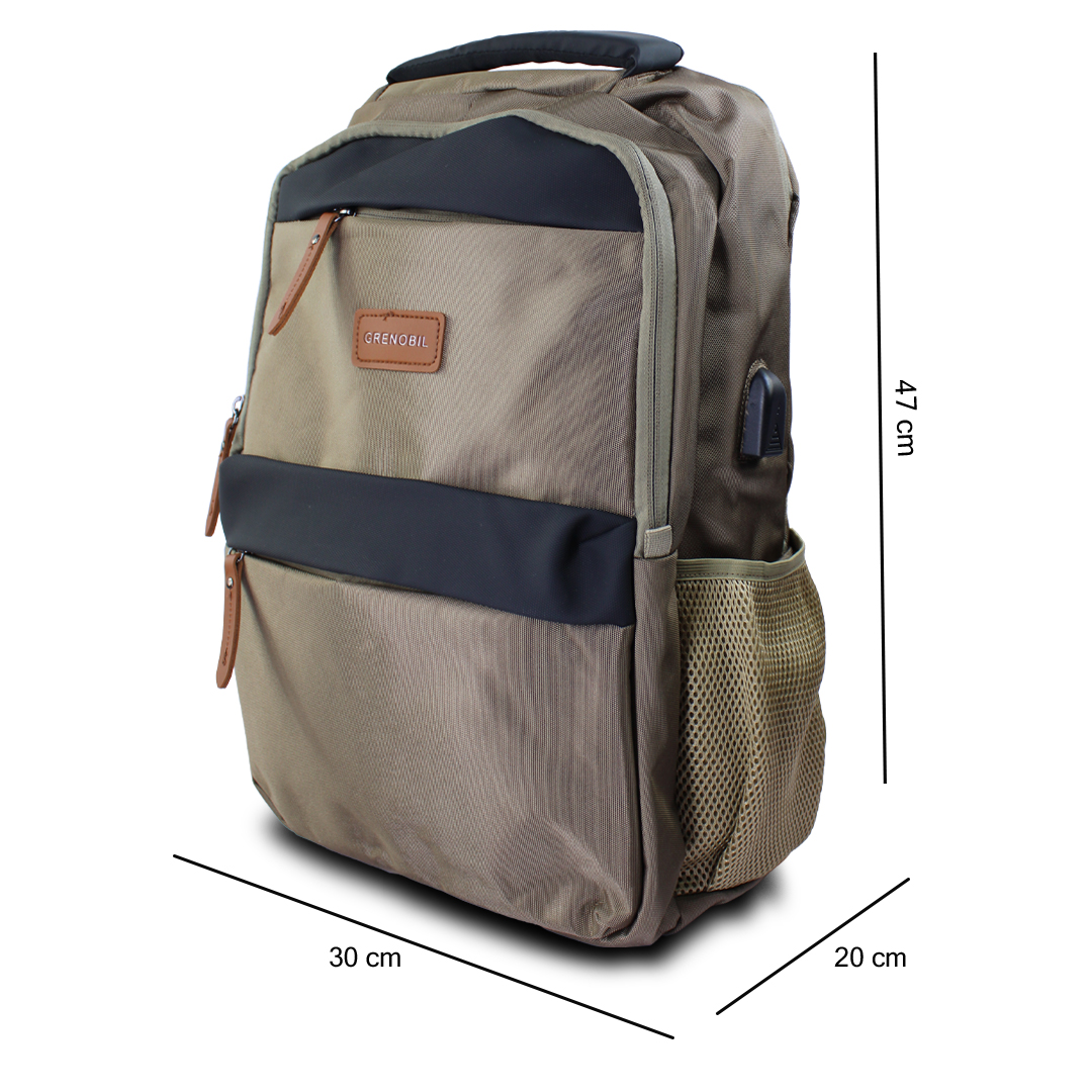 Mochila Escolar De hombre Cafe Grenobil Gn-180704.