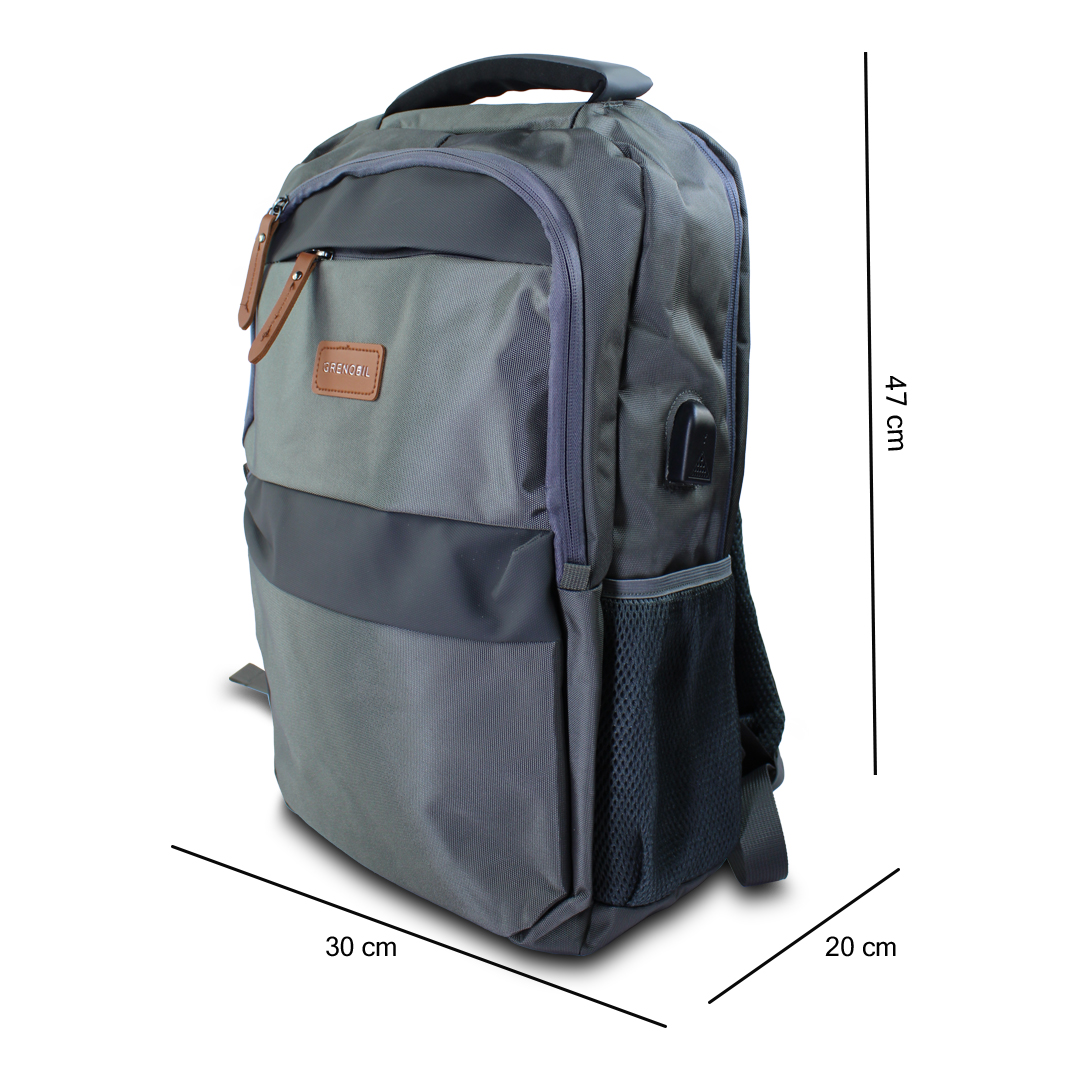 Mochila Casual Gris Para Laptop 15 pulgadas Grenobil Gn-180704.