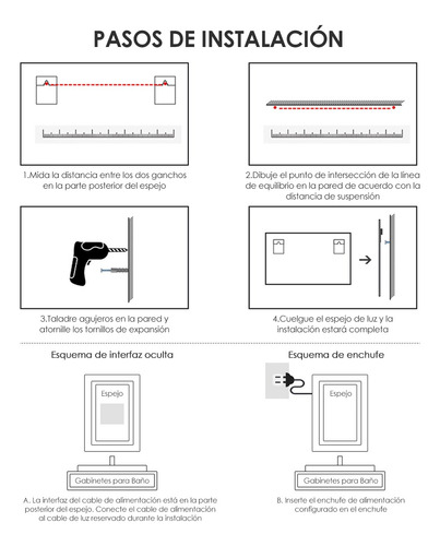 Espejo Con Luz Led Touch De Lujo Para Tocador O Baño 50x70cm.