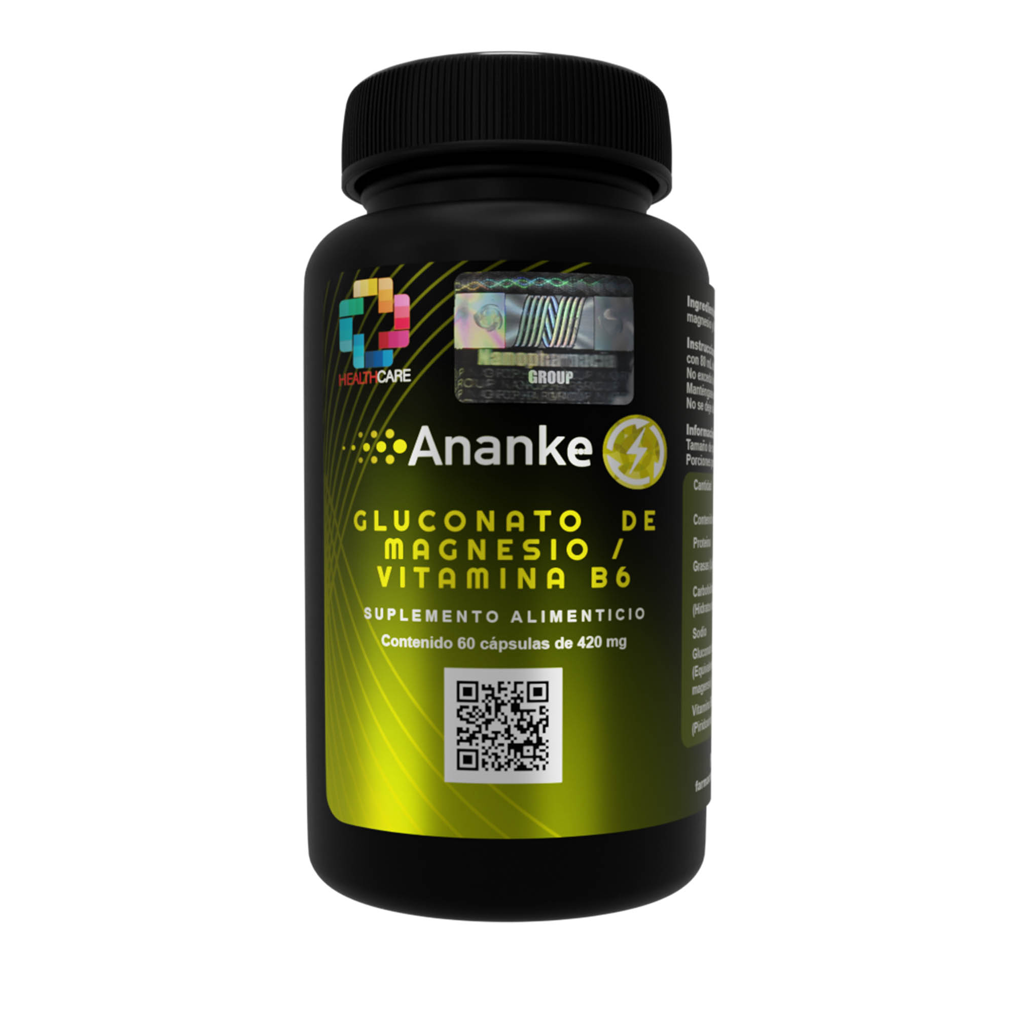 GLUCONATO DE MAGNESIO / VITAMINA B6 CON NANOTECNOLOGIA APLICADA - ANANKE 