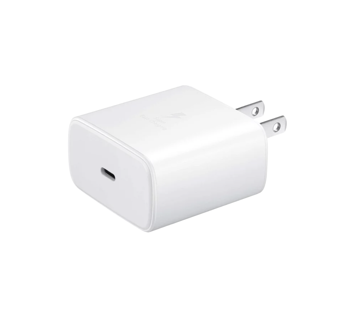 Cubo Cargador Carga Rápida Puerto Turbo Tipo-C de 45w PD más Cable Tipo C a iPhone Gratis Color Blanco.