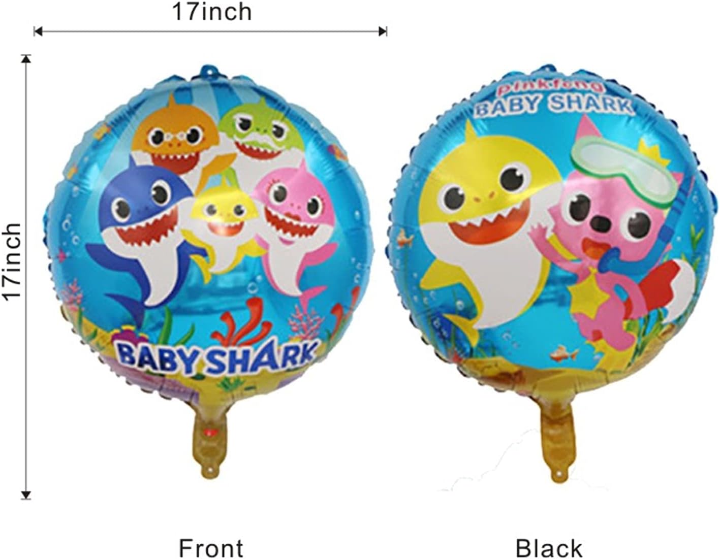 10 Globos Látex Baby Shark Tiburon Modelo 1 Fiesta Regalos Decoración